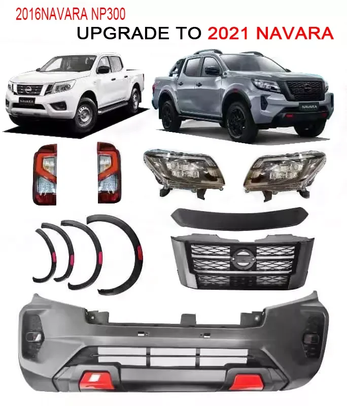 

Car PP Body kits for Navara NP300 2016 Update 2020 Front Facelift Pick up