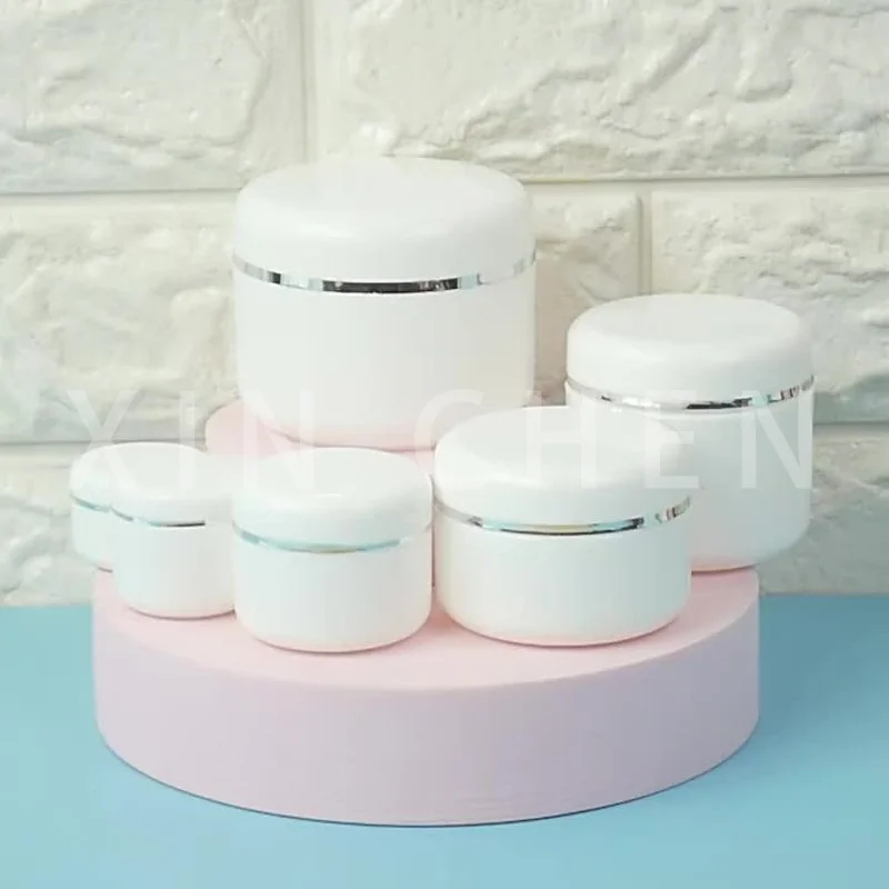 

30pcs Empty Face Cream Jars White Plastic Cosmetic Container Pacakaing Travel Lotion Pot Make Up Pot 20g 30g 50g 100g 150g 250g