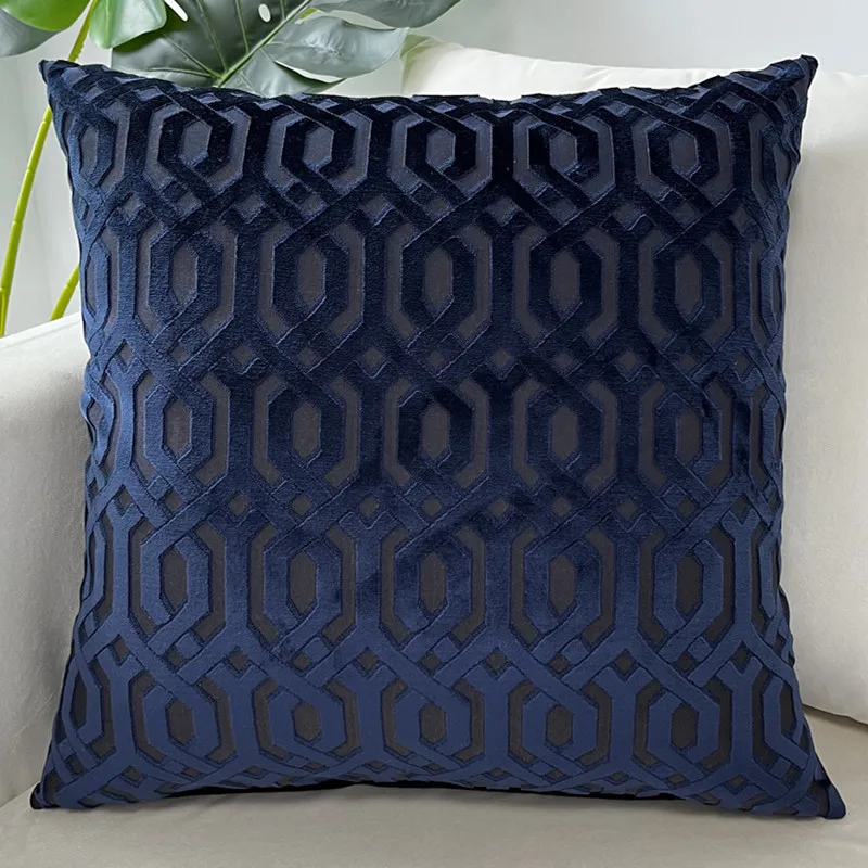 Decorative Luxury Jacquard Velvet Geo Cushion Cover Thick Soft Sofa Throw Pillowcase Seat Cushion Cover Home from Factory