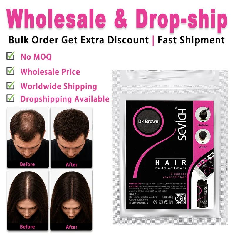 Serat Rambut Sevich 100g 10 Warna Serbuk Serat Keratin untuk Menambah Volume Rambut, Penambah Pertumbuhan Rambut Instan, Isi Ulang 50g Produk Perawatan Rambut