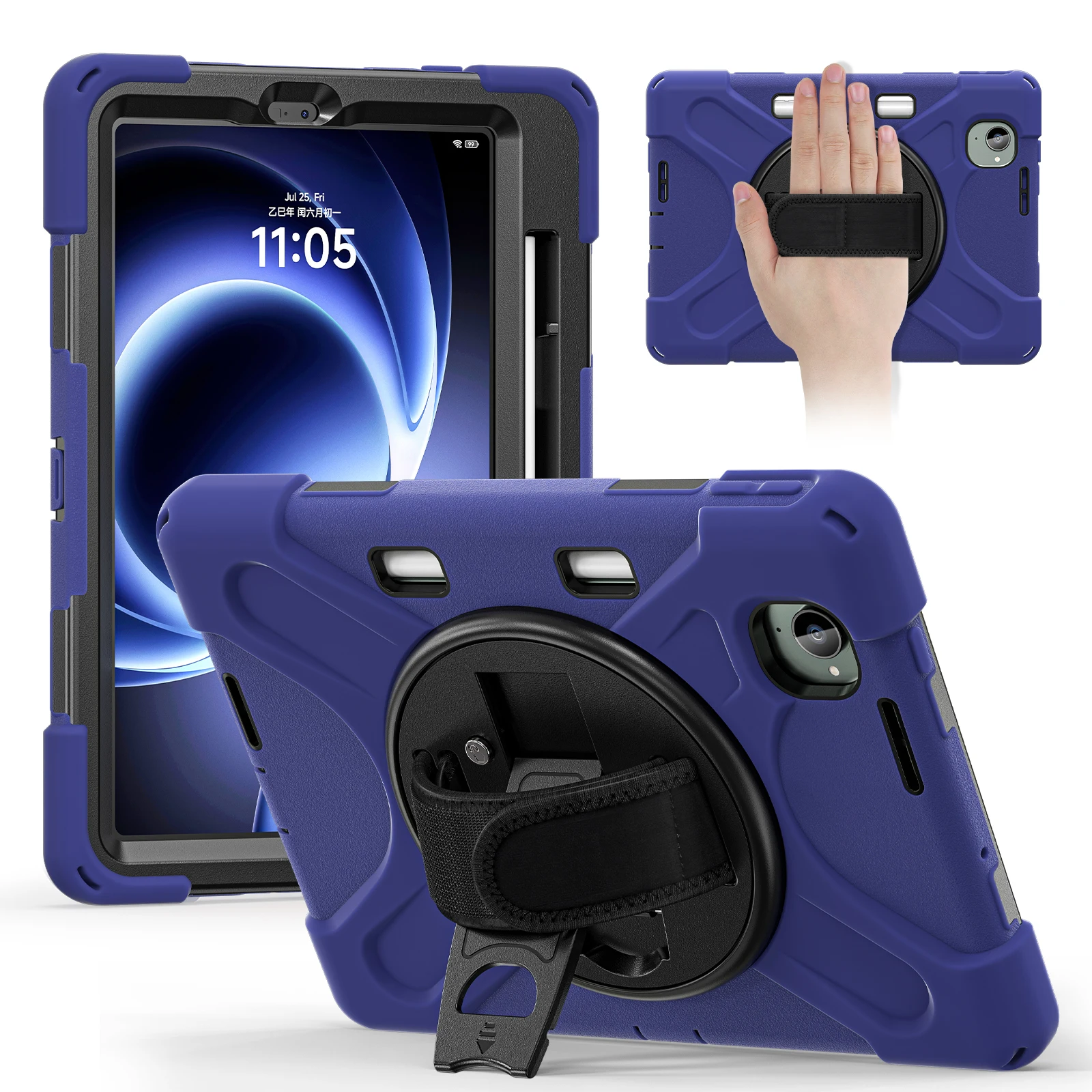 

360 Rotating Stand Case For Xiaomi Pad Mini 25079RPDCG Redmi K Pad 2025 8.8" Rugged Hybrid Cover With Shoulder Strap Shockproof