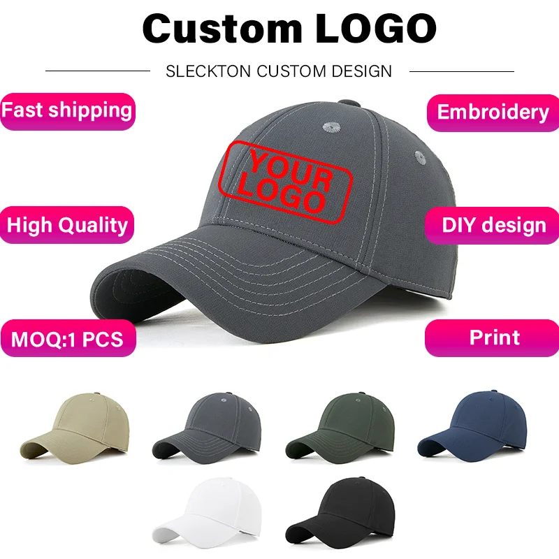 

SLECKTON Custom Embroidery Fully Enclosed Baseball Cap for Men and Women Big Head Circumference Elastic Quick Drying Hat Unisex