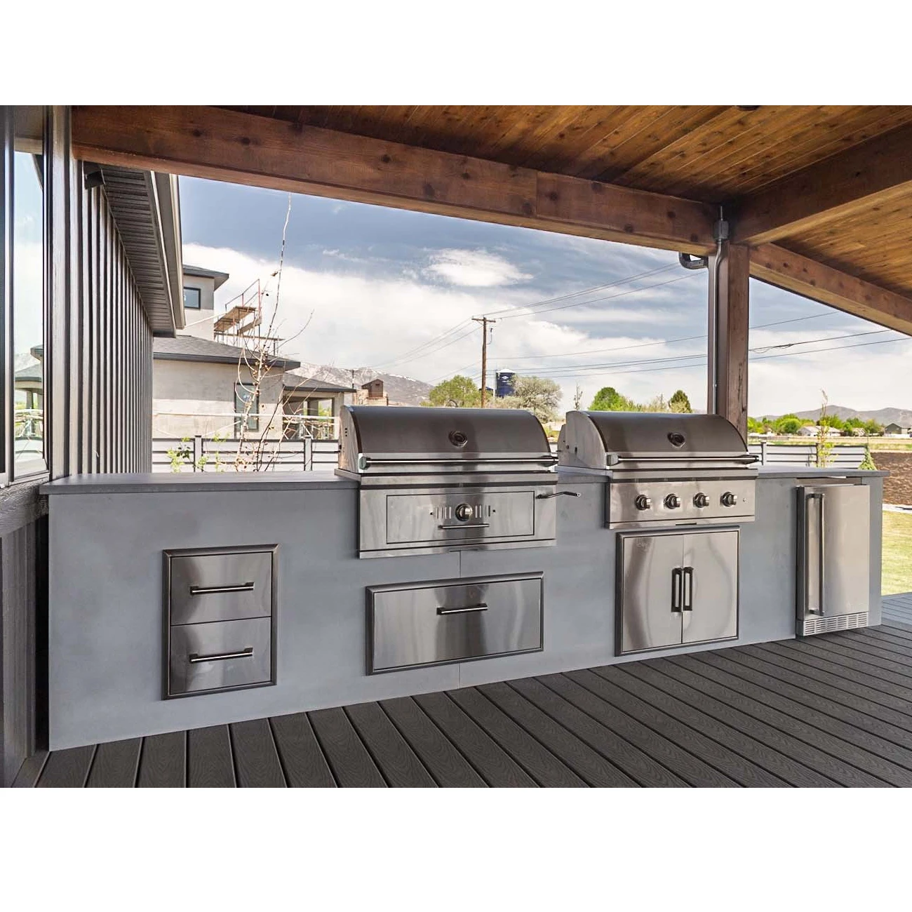 Custom BBQ island outdoor kitchen grill garden kitchen outdoor aluminum framed outdoor kitchen