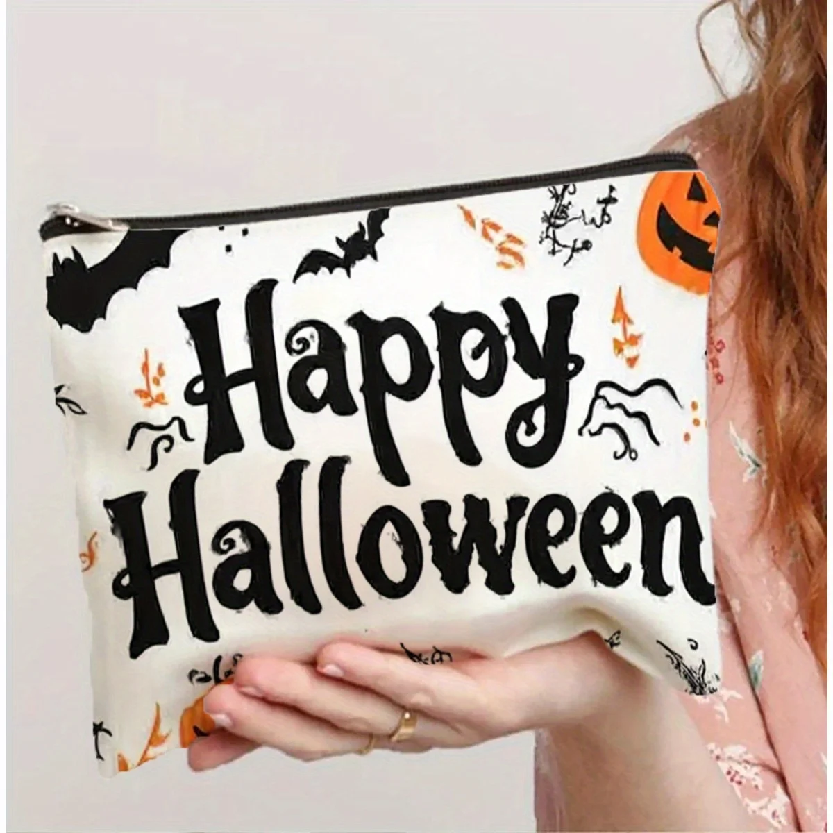 

A Halloween Makeup Bag- Multifunctional Zipper Pouch, Jewelry Storage Bag, Perfect Travel Zipper Small Storage Bag.