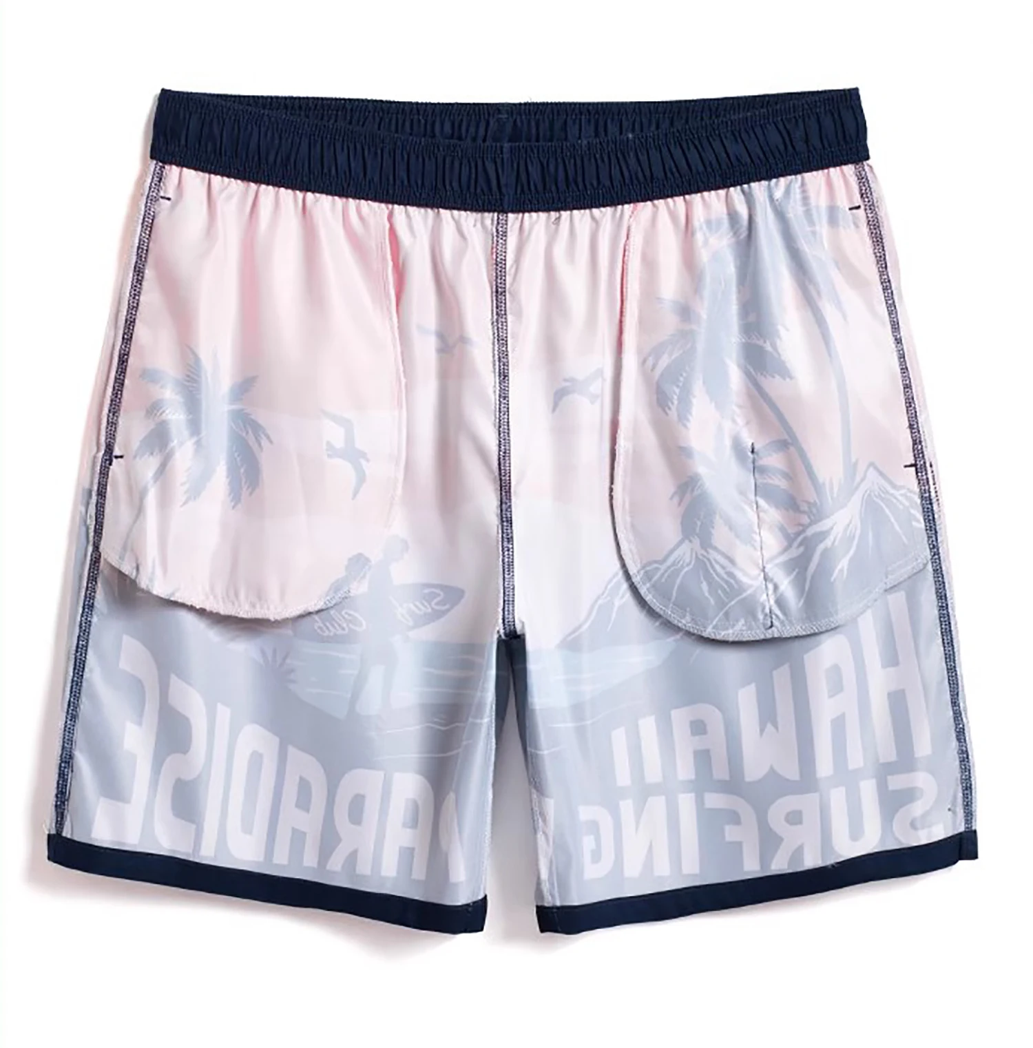 Gailang-calção boxer para homens, calção de secagem rápida, moda banho, cuecas de surf, bermuda, troncos de banho, marca, corte quadrado