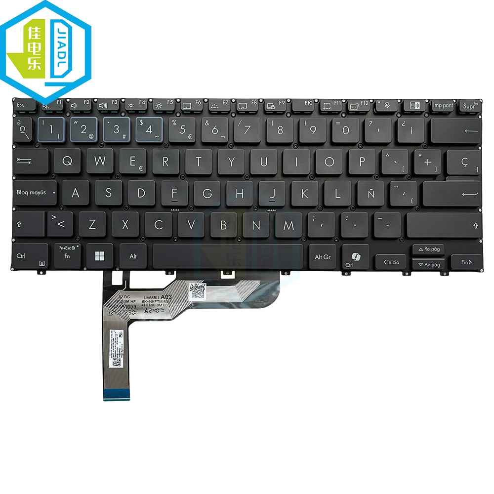 

Оригинальная испанская клавиатура SP для ASUS ExpertBook B9 OLED B9403 0KNX0-1821SP00 1234, клавиатуры с подсветкой для ноутбуков Blue Edge