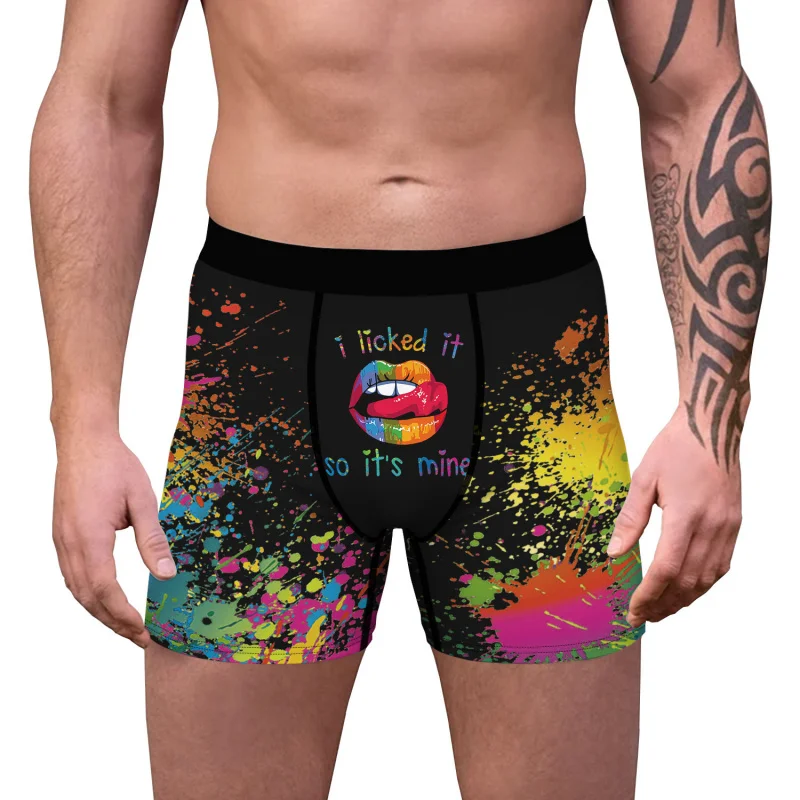 Hot Sale New Animal Pattern Digital Printing Men's underwear Comfortable Breathable Polyester Boxers Basic Panties Wholesale