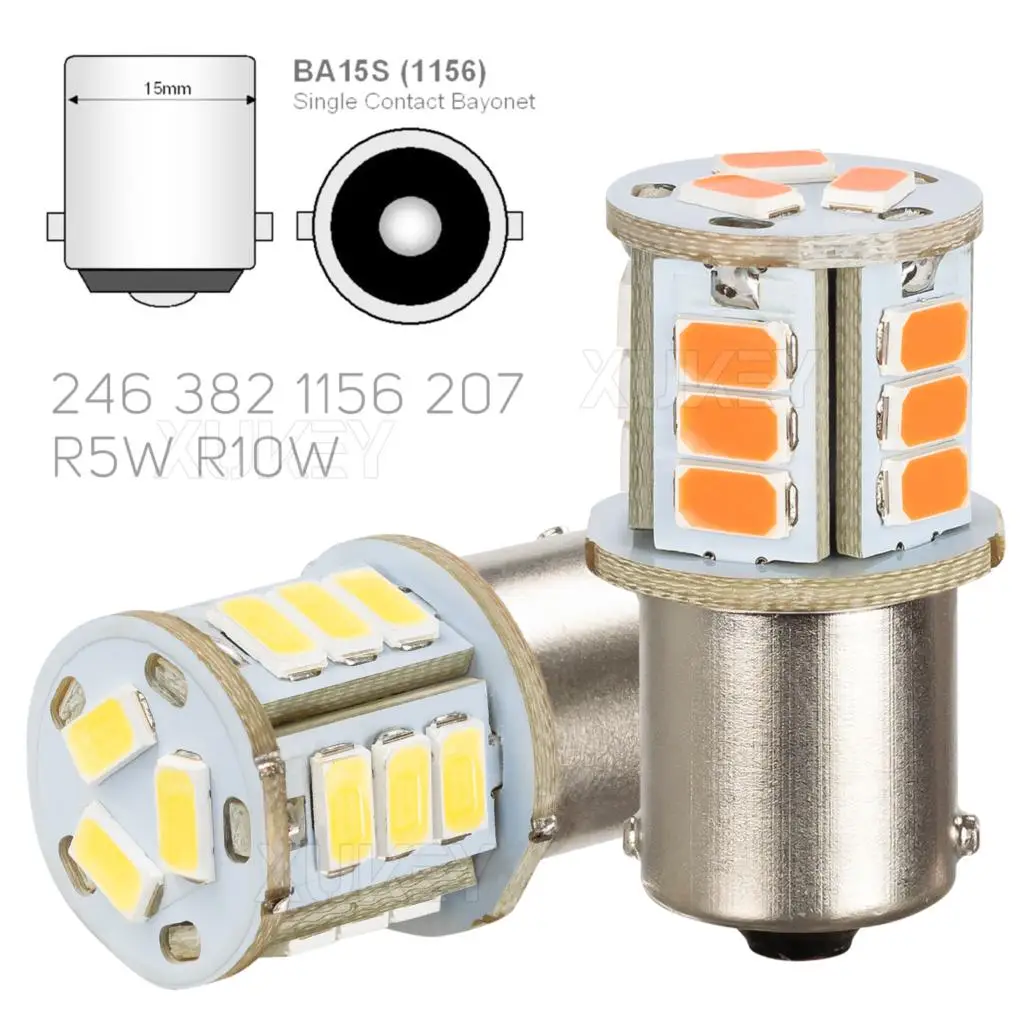 2 x czerwono-białe 24 V LED BA15s 246 R10W SMD Żarówki wewnętrzne tablicy rejestracyjnej HGV Truck Dome Map Light Side Marker Daytime Running Bulbs