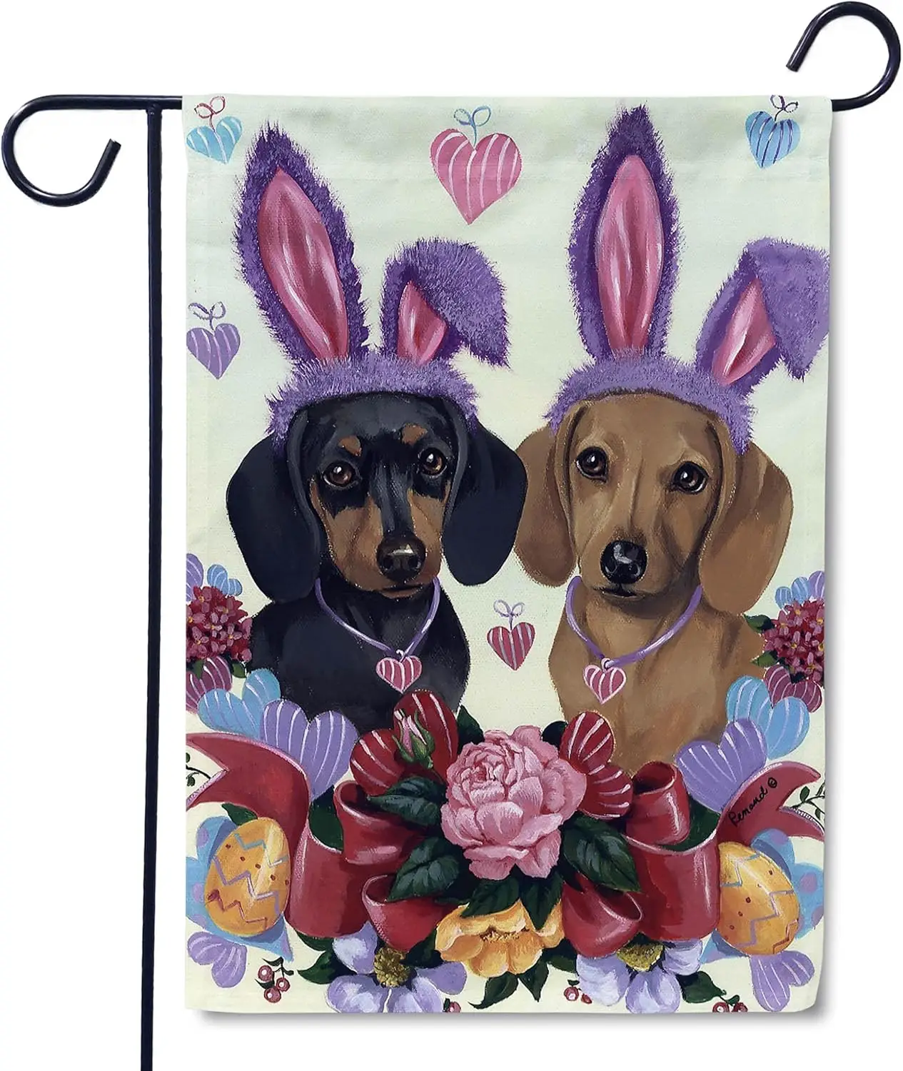 Flagology, Dachshund Bunnies Garden Flag 12