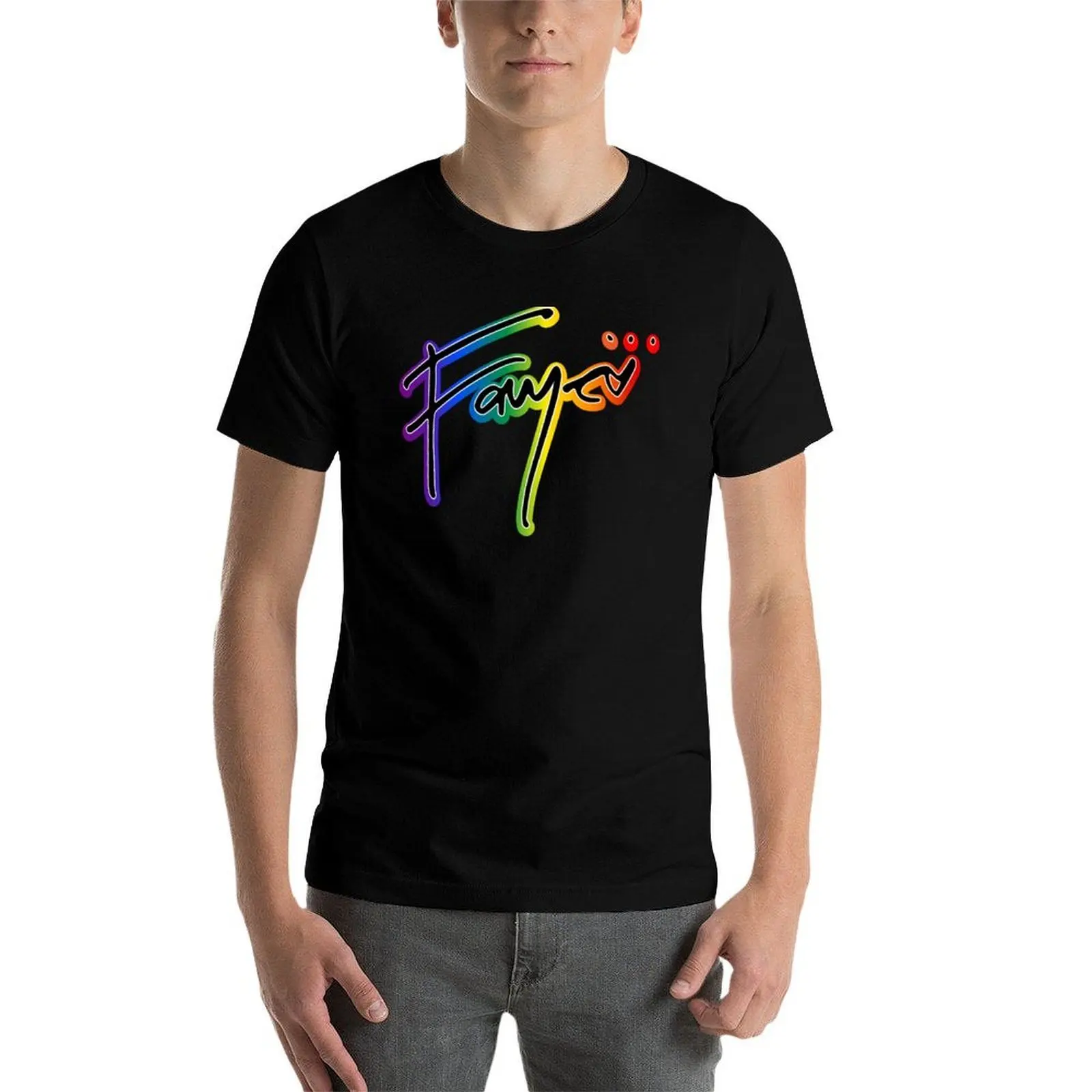 

faye malisorn - rainbow signature T-Shirt man t shirt heavy cotton anime t shirts for man T-Shirt