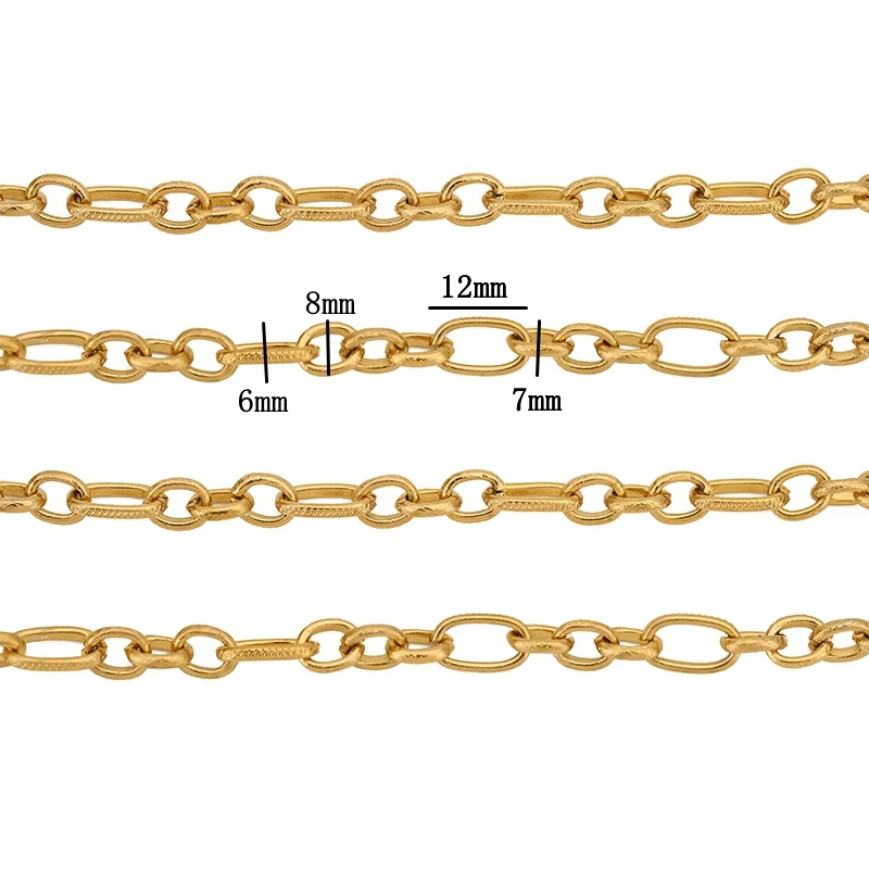 1 متر PVD مطلية بالذهب الفولاذ المقاوم للصدأ سميكة كبيرة سلاسل ثقيلة لصنع المجوهرات قلادة سوار DIY بها بنفسك سلسلة مجوهرات العثور