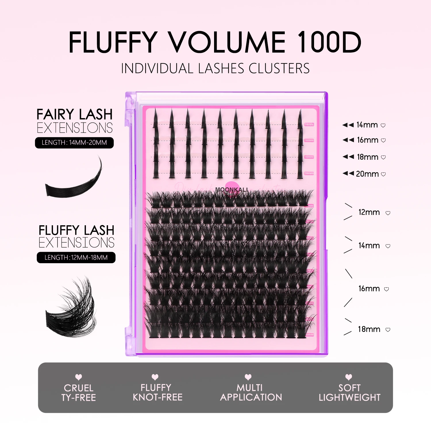 MOONKALI مجموعات الرموش لتقوم بها بنفسك رمش تمديد المسامير الفردية جلدة مانغا الرموش حجم شائكة لاش مجموعات #5