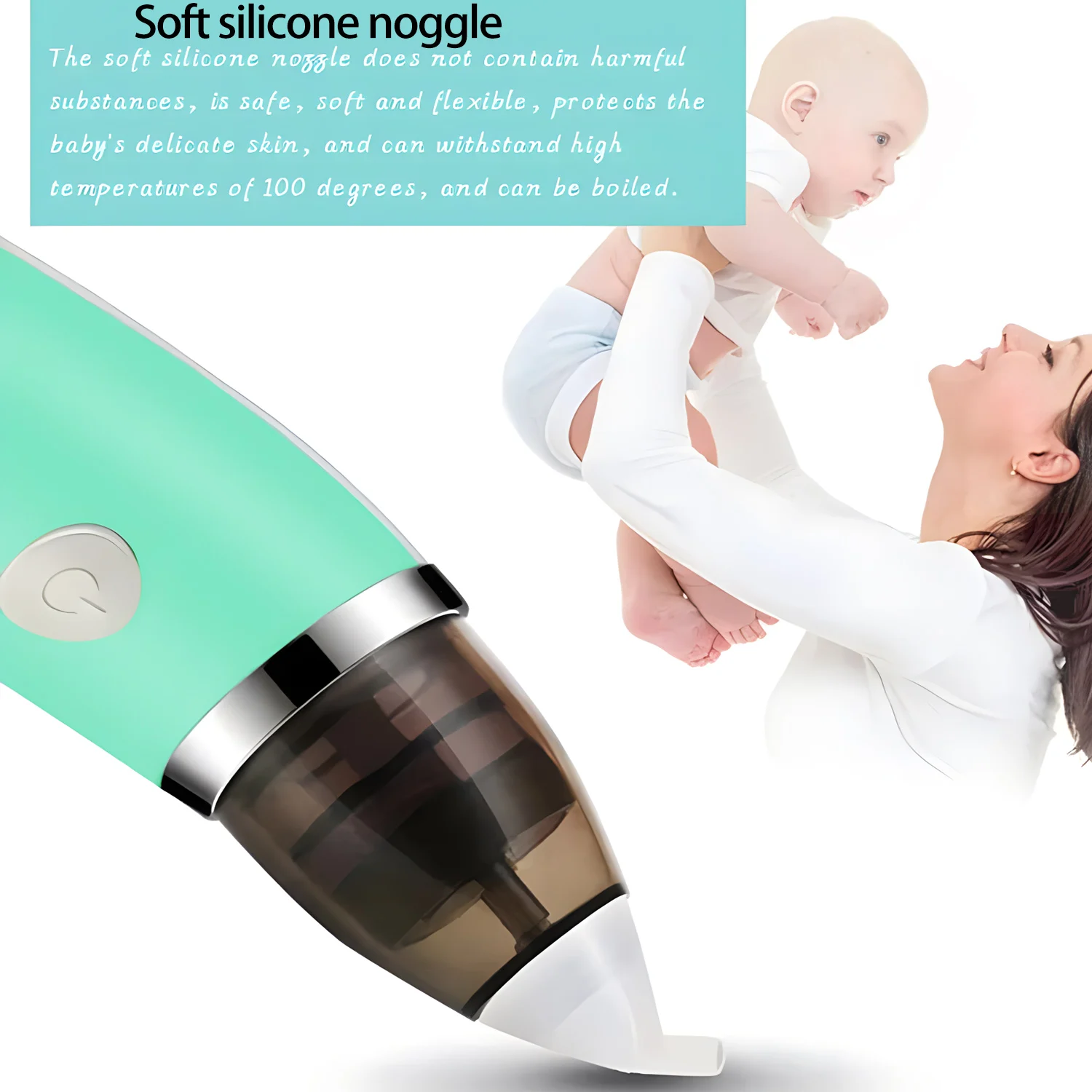 Nasal Aspirator Electric Baby Nose Cleaner Children Obstruction Rhinitis Cleaner Cleaning Booger Silicone  Suction Nozzle