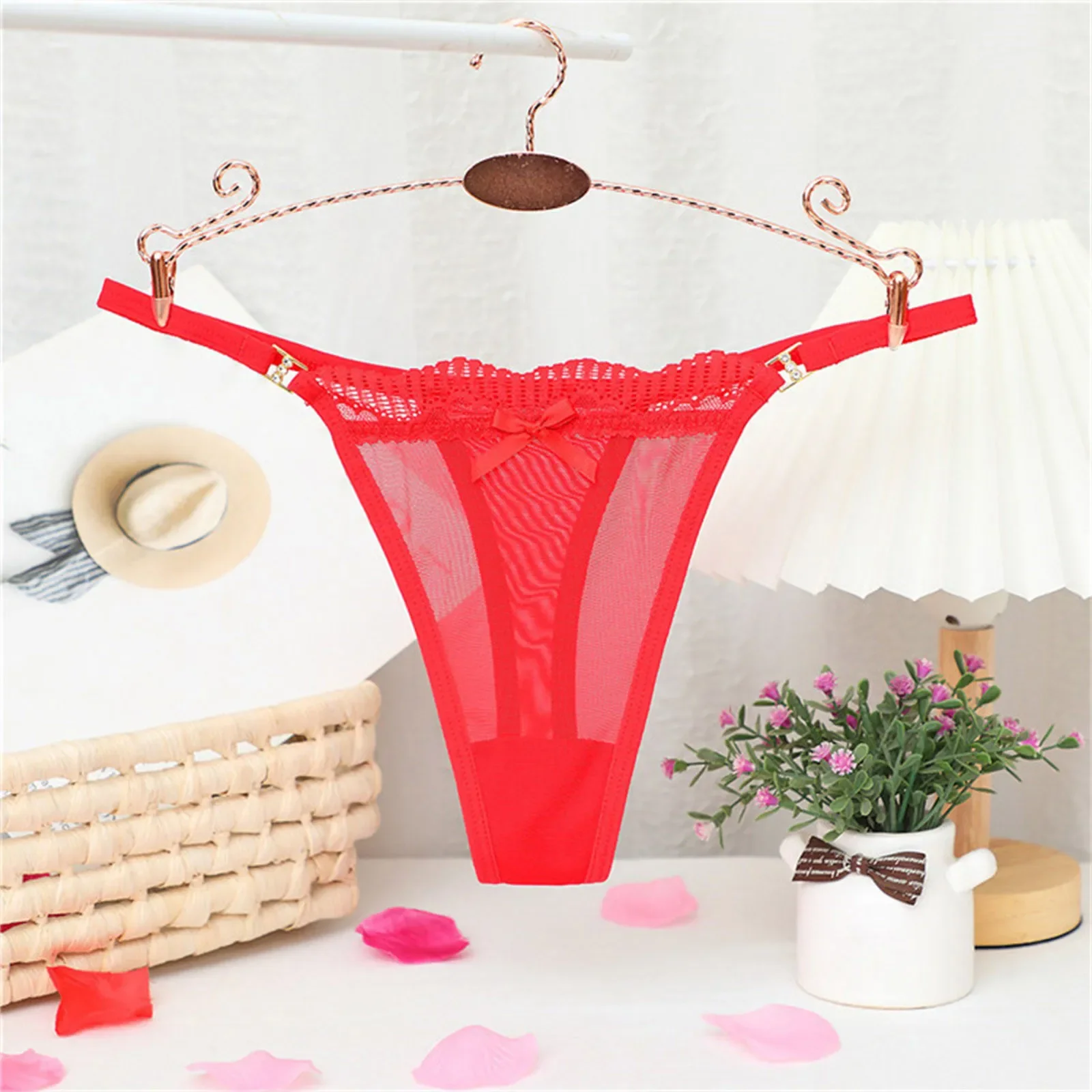 

Seamless Low Waist Women'S Panties Lingeries For Woman Female Underwear Ultra Thin See Through Mesh Thong Panties Woman Clothing