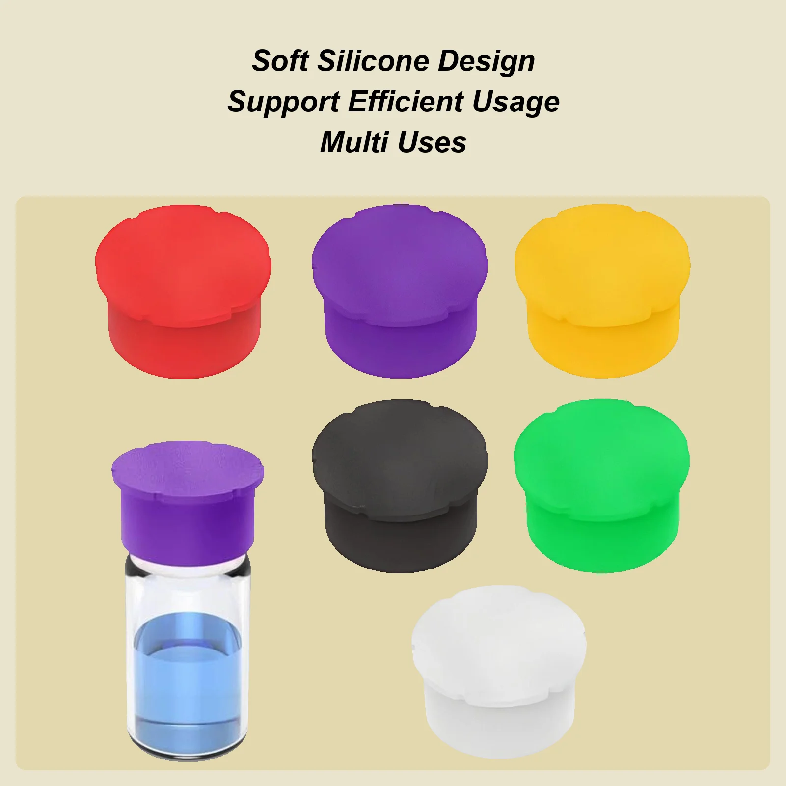 

Колпачки для стеклянных флаконов, 6-компонентные многофункциональные крышки для лабораторных принадлежностей, колпачки для стеклянных флаконов для крышек, быстрая организация, идентификация, промышленная промышленность