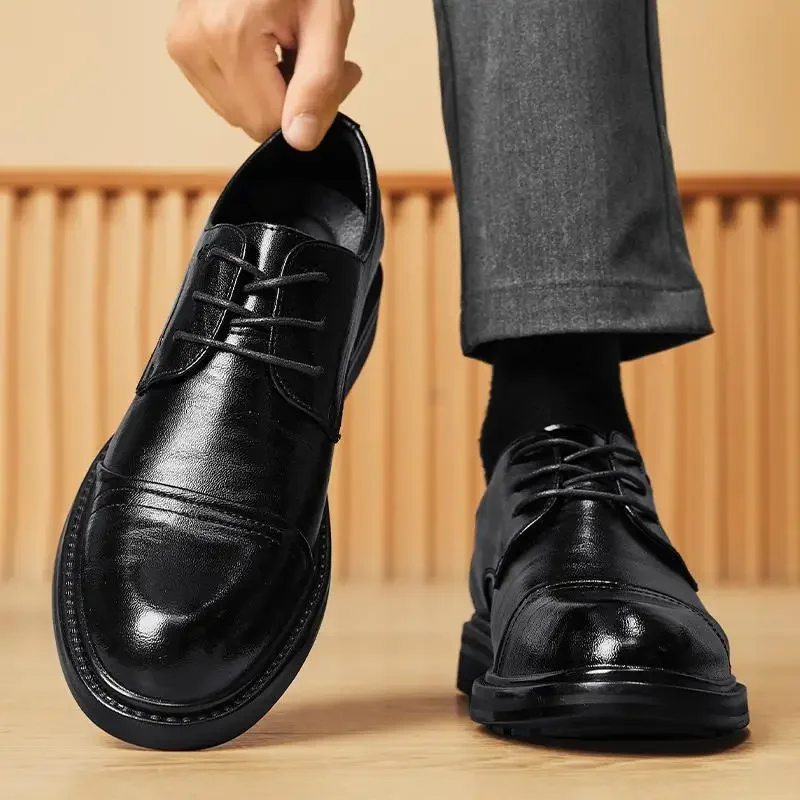 Herren schuhe klassisches britisches Business kleid Herren lässig Leder schwarz Bräutigam Hochzeits anzug Flut