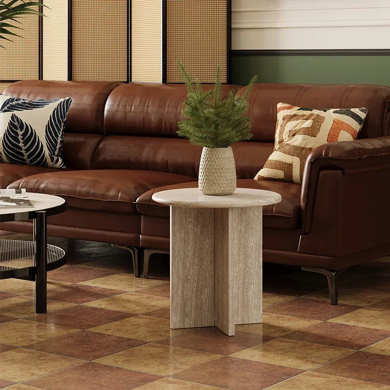 

Ваби Песок ветер травертин диван боковой несколько круглый стол для гостиной креативный ретро мрамор круглый уголок несколько