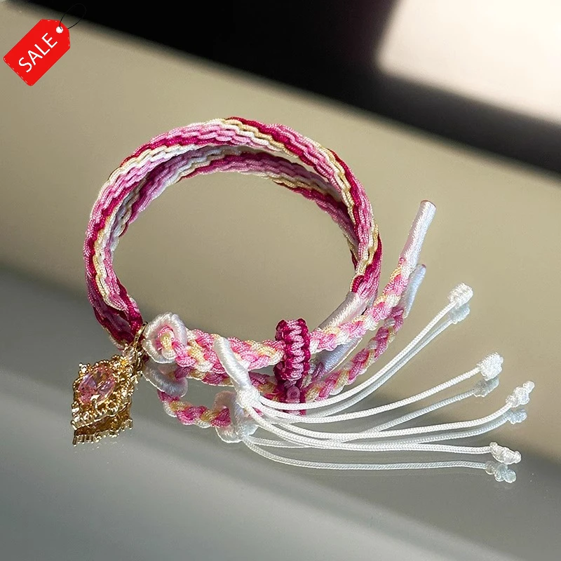 فتاة سحرية اليدوية النسيج سوار الغزلان العين جولة Xiaomei لهب غير DIY اكسسوارات اليد حبل المحيطة الدخن