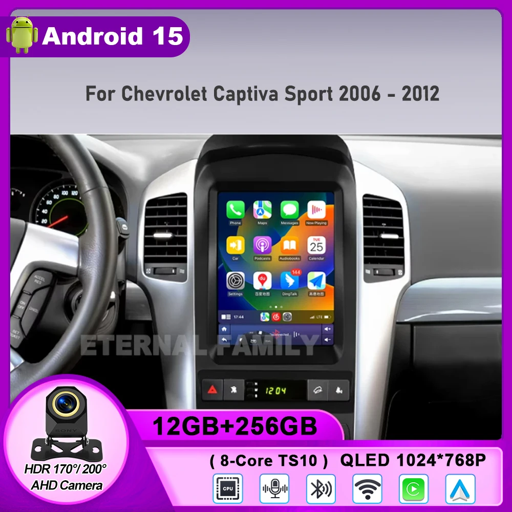 

9.7" For Chevrolet Captiva Sport 2006 - 2012 Tesla Style Android 15 Car Radio Multimedia Video Player Carplay Stereo Navigation