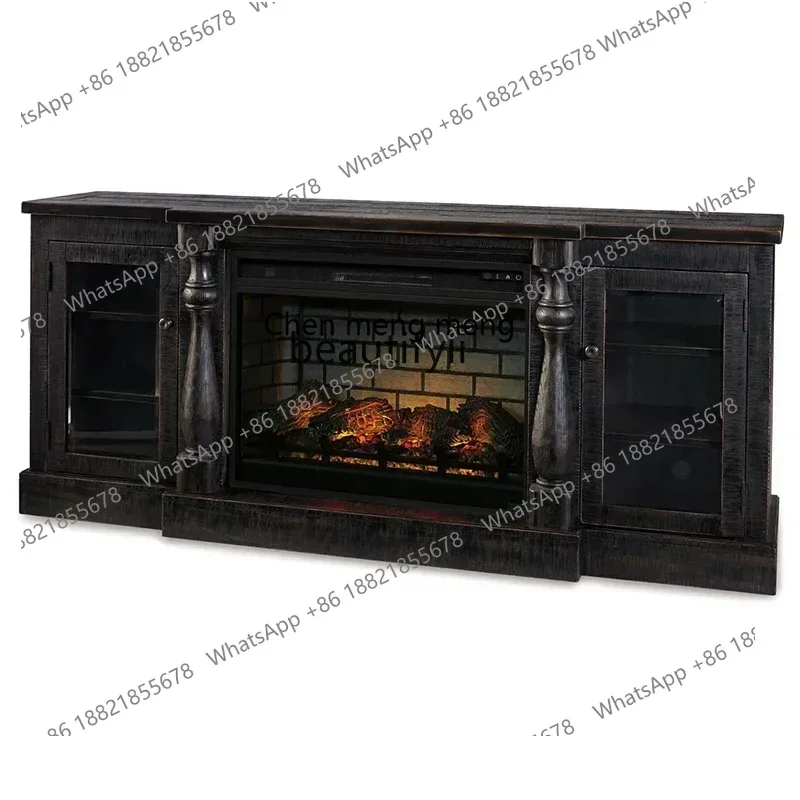 D178  American Grille Black Fireplace Mantel Living Room Decoration Entrance Cabinet Background Wall TV Cabinet Floor Cabinet