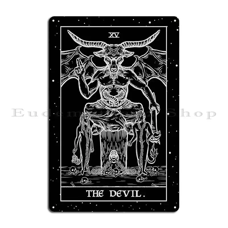 The Devil Tarot Shadow Metal Signs Print Pub Wall Decor Club Garage Club Tin Sign Poster