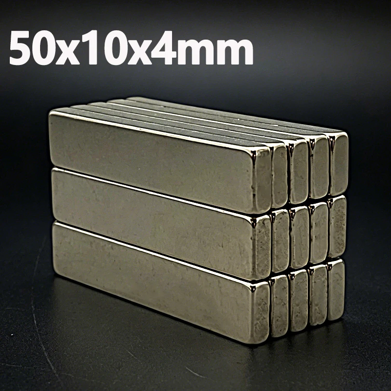 50x10x4mm Magnet N35 NdfeB Permanent Magnetic Imanes 50*10*4mm Accessory 1-10pcs Square Shape Neodymium Garage Tool Magnet