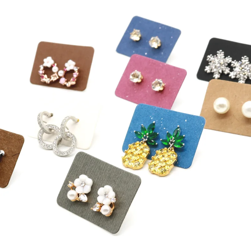 500Pcs Mini Earrings Vintage Packaging Card Accessories Simple Price Tag Card DIY Storage Accessories 2.5*3.5cm