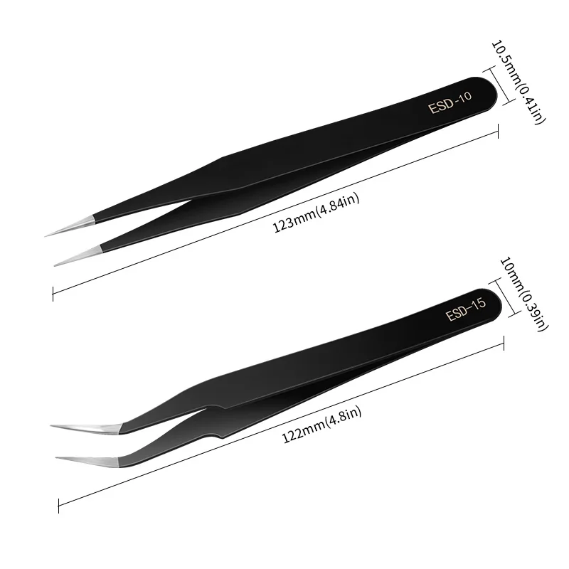1 PC Hohe qualität BGA Precision ESD Pinzette Set alle-metall anti-statische pinzette Repair Tool