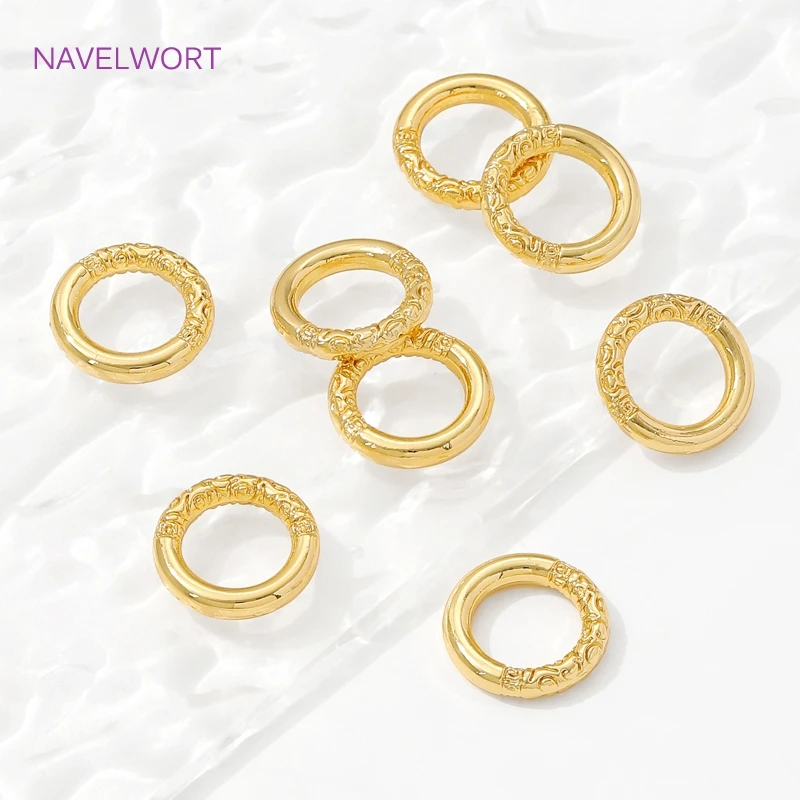 5/10pcs/lot 18K Gold Plated Round Circle Closed Rings Connectors,Brass Connector Rings For Jewelry,DIY Bracelet Making Supplies image 6