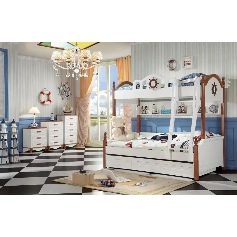 أثاث أطفال فاخر مجموعات غرف نوم أطفال باللون الأزرق الأمريكي للأولاد