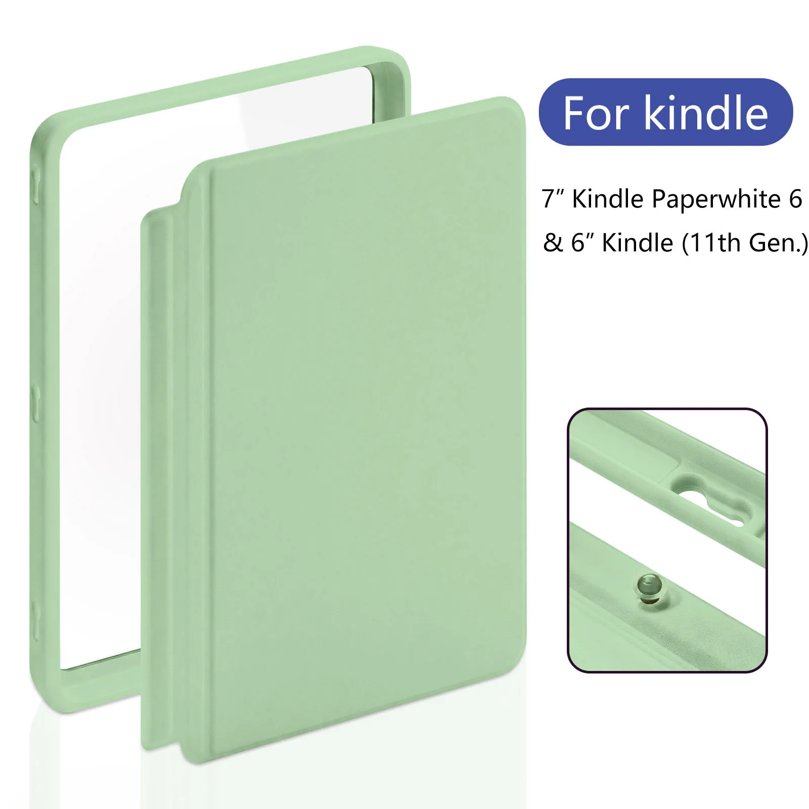 Funda Kindle Snap-on para Kindle de 6 pulgadas 11.ª generación 2022/2024 y Paperwhite de 7 pulgadas 12.ª generación, TPU suave de cobertura total, para Funda Kindle E-Reader