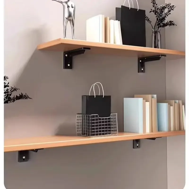 yes2 Pieces Heavy Duty Mantel Brackets, Large Metal Shelf, Wall Mounted Floating Triangle Hand Welded Countertop Holder, Load 30