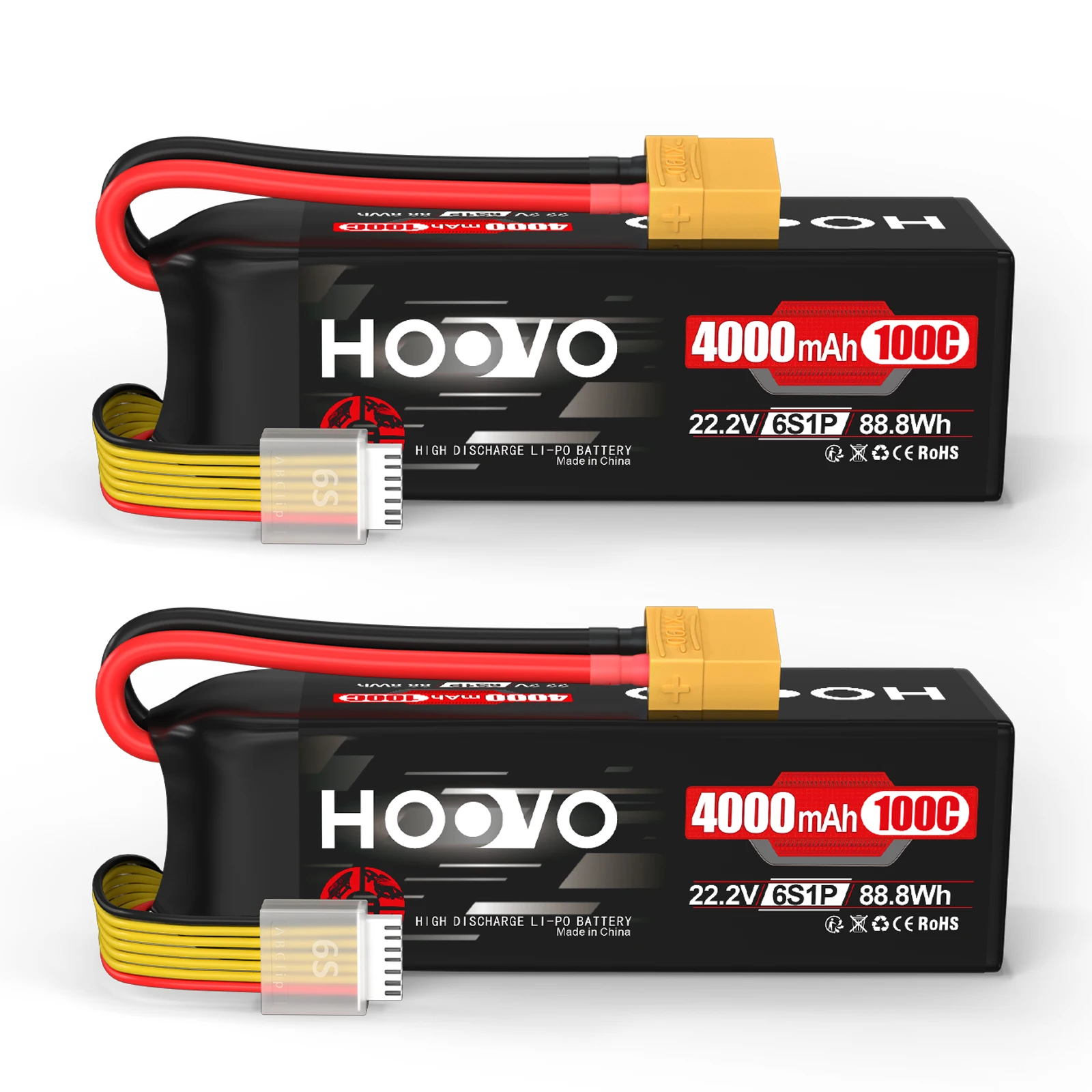 HOOVO 6S 22.2V RC Lipo Batterij XT90 Plug 4000mAh 100C Batterij SoftCase voor RC Quadcopter Vliegtuig helikopter Auto Boot RC Onderdelen