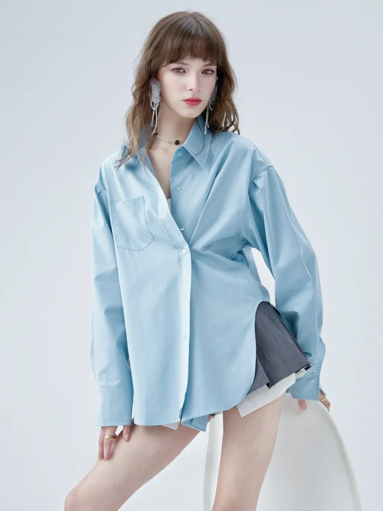 

Spring Autumn New Sle Versatile Simple Faion Loose Women's irt Small Size Faionable Top Casual Busin Blend