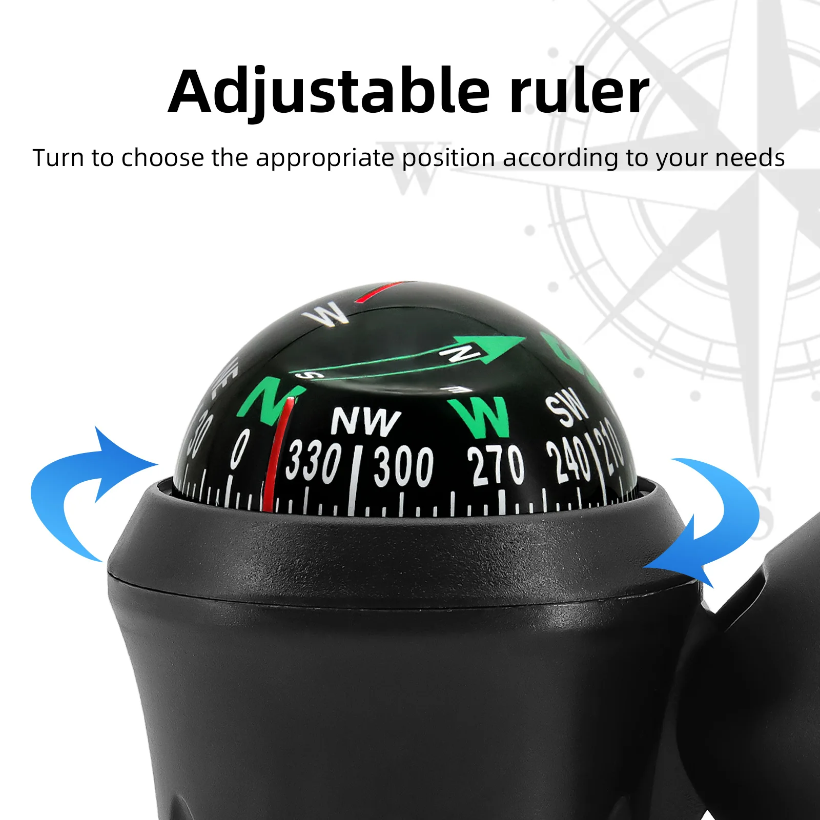 Outdoor Off-road Variable Angle Mini Guide Ball Car Dashboard Compass Level Balance Instrument Auto Driving Tool Car Accessories