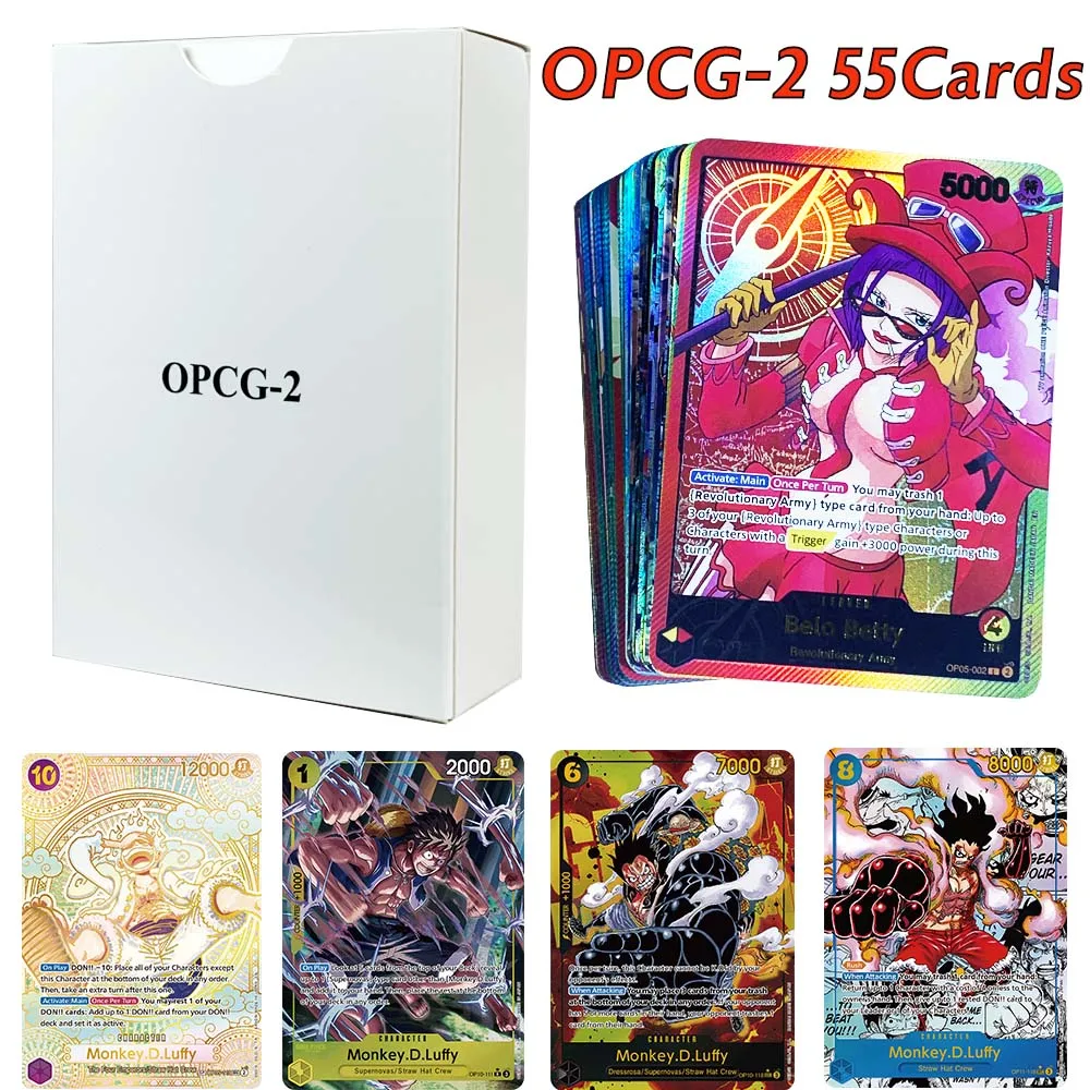 

25/30/55PCS Anime Cards One Piece OPCG English D.Luffy（EB/OP) D.Ace Kid Kalgara Collection Card Refraction Color Flash Classic