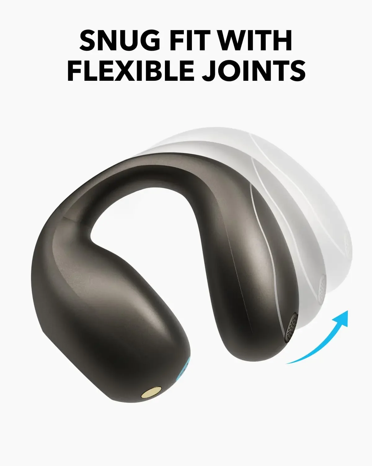 Anker Soundcore C40i, 오픈 이어 이어버드, 클립온 헤드폰, 유연한 조인트 디자인, 버튼 컨트롤, A3331