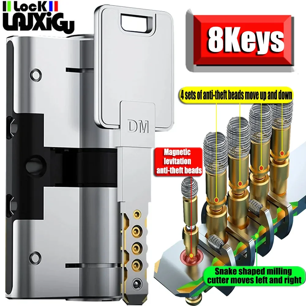 European standard 8 keys cylinder,Outdoor door locks, cylinder locks for entry doors, Cylinder door lock Door lock core