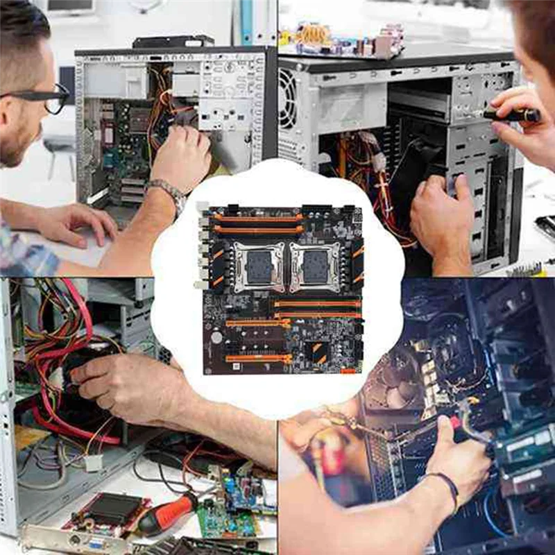 

A52TX99 Dual CPU Motherboard LGA2011 Support DDR4 ECC Memory Computer Motherboard+2XE5 2650 V3 CPU+Switch Cable