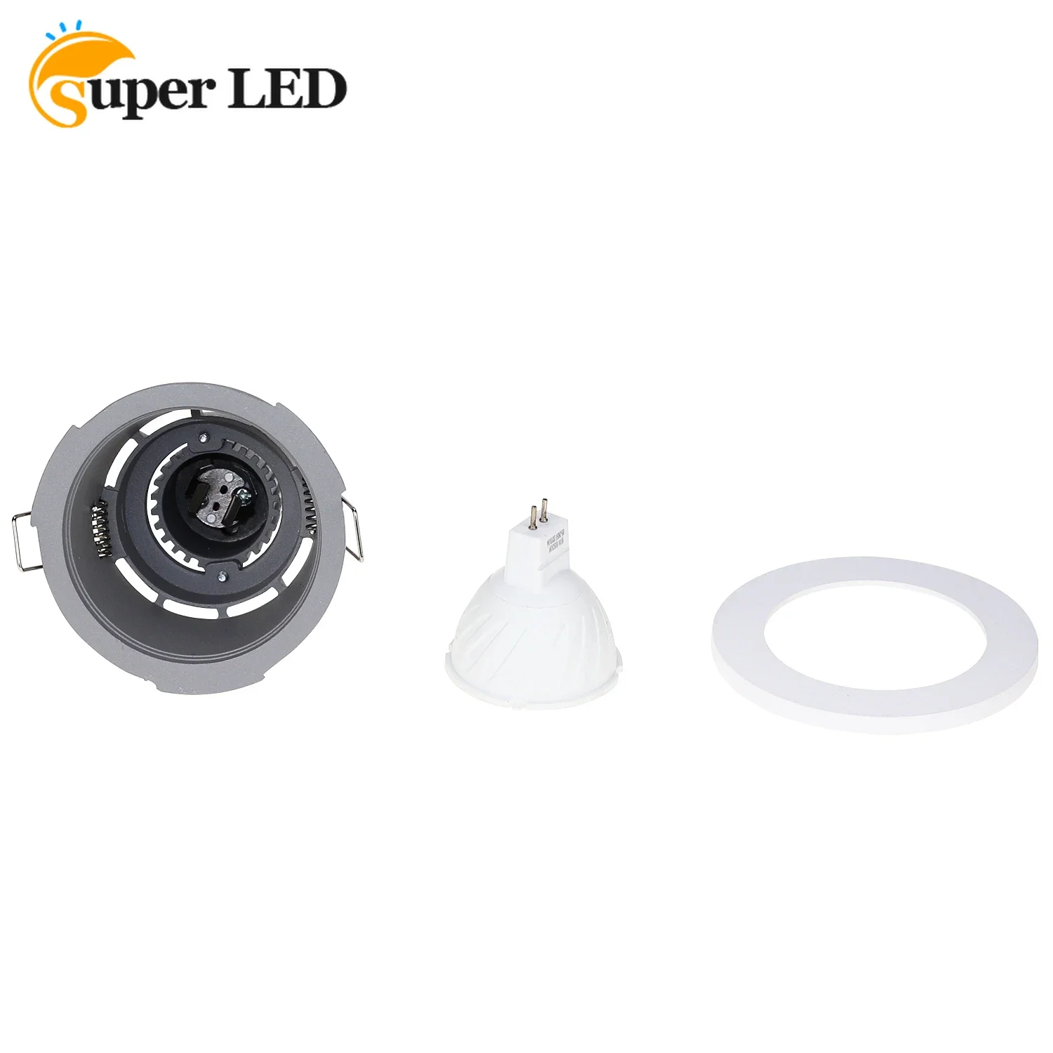 Boîtier d'éclairage carré et rond, 1 tête, GU10, support, cadre, globe oculaire, boîtier de budgétaire Downlight