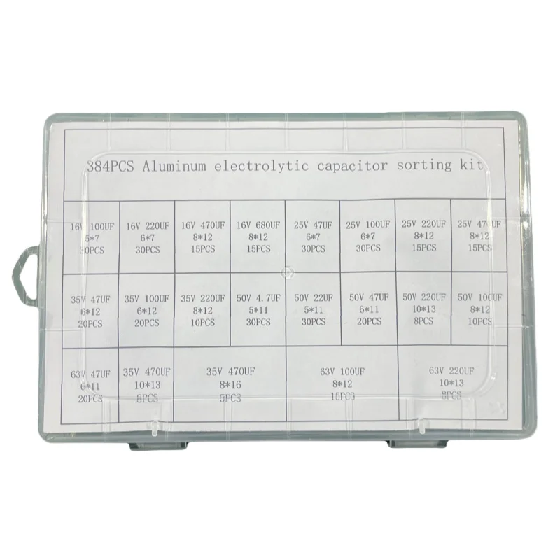 

384 шт. комплект для сортировки алюминиевого электролитического конденсатора