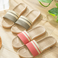 2025 New Home Slippers for Women Anti Slip Flooring for Summer Indoor Linen Slippers for Men Home Linen Slippers Cool Slippers