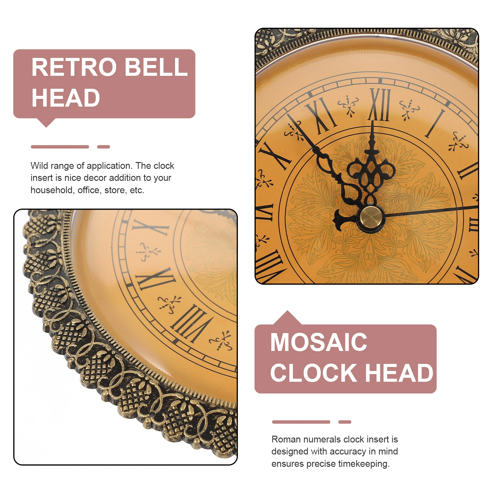 

Quartz Clock 70mm Silent Mechanism Miniature Clocks For Crafts Miniature Crafts DIY Round Roman Faces Accessories Replacement