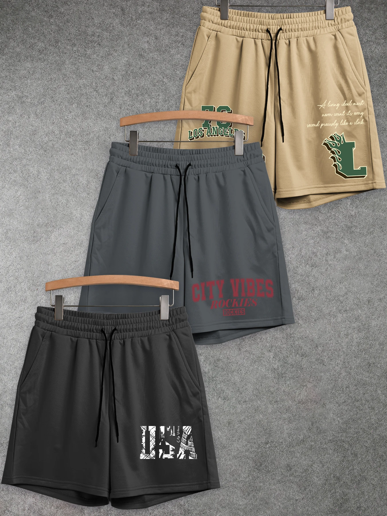 

3 Pcs Men's Letter Pattern Shorts Casual Shorts Comfortable Lightweight for Summer Outdoor Activities and Dailywear Y2K