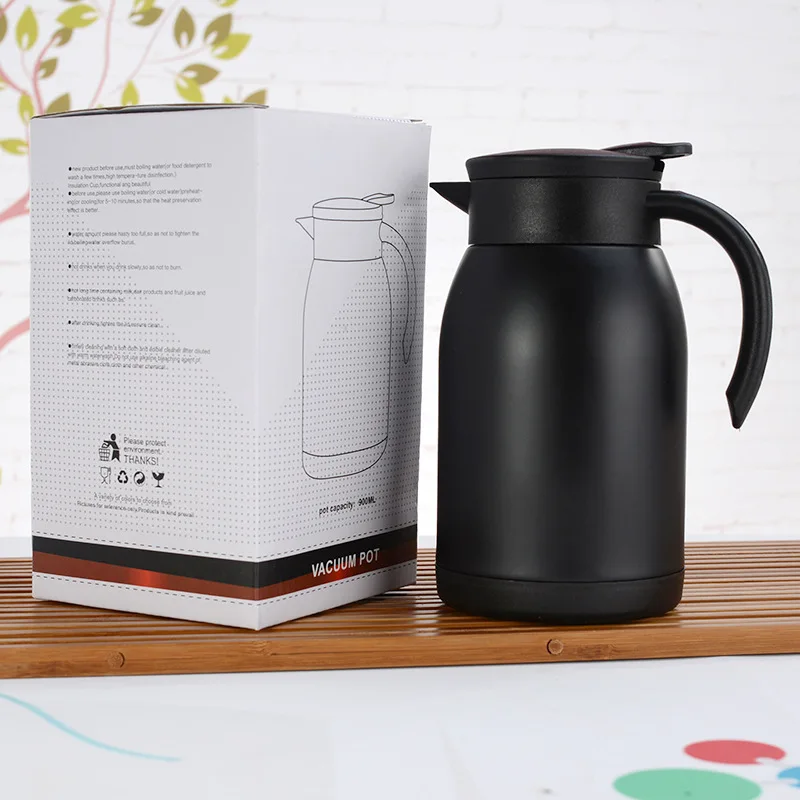 304 Stainless Steel Thermos Coffee Pot Large Capacity Kettle Double Cup Hot Water Bottle Car Outdoor Office Camping Friend Gift