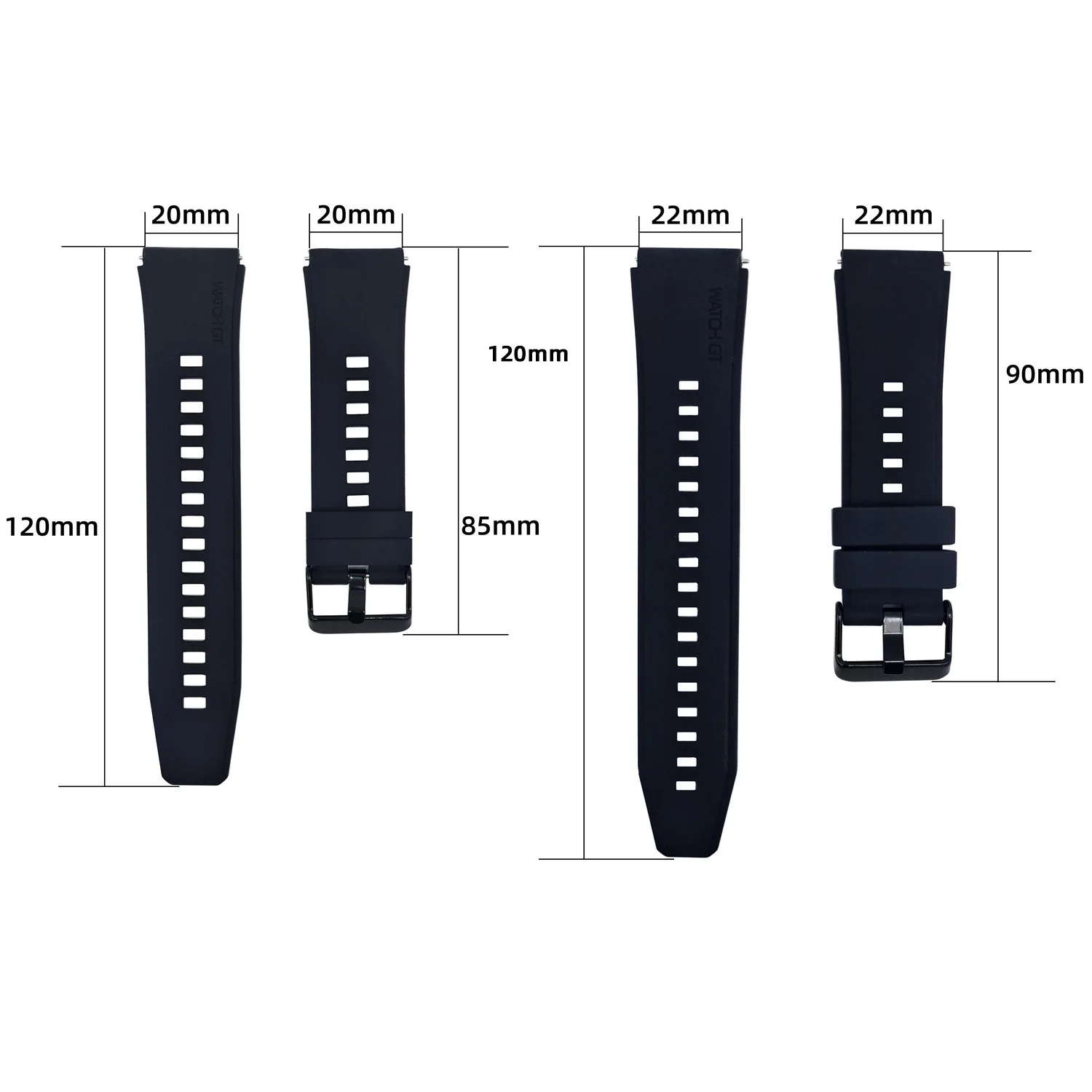 حزام سيليكون رسمي سريع التحرير 20/22 مم لهواوي GT2 Pro أشرطة سيليكون شائعة الاستخدام للساعات بمقاسات 20/22 مم