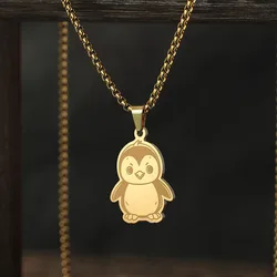 Kinitial Stainless Steel Penguin Necklace For Women Lovely Vivid Animal Penguin Pendant Necklace Trendy Jewelry