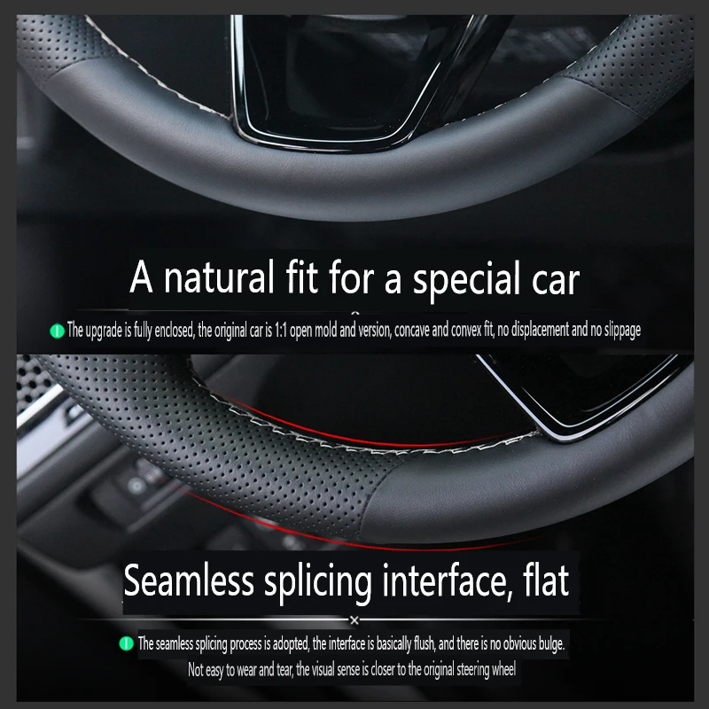 Carbon Fibre Leather for Changan CS85 Coupe 2021-2023 CS75 2018-2024 EADO 2018-2020 Hand Sewing Steering Wheel Cover Accessories