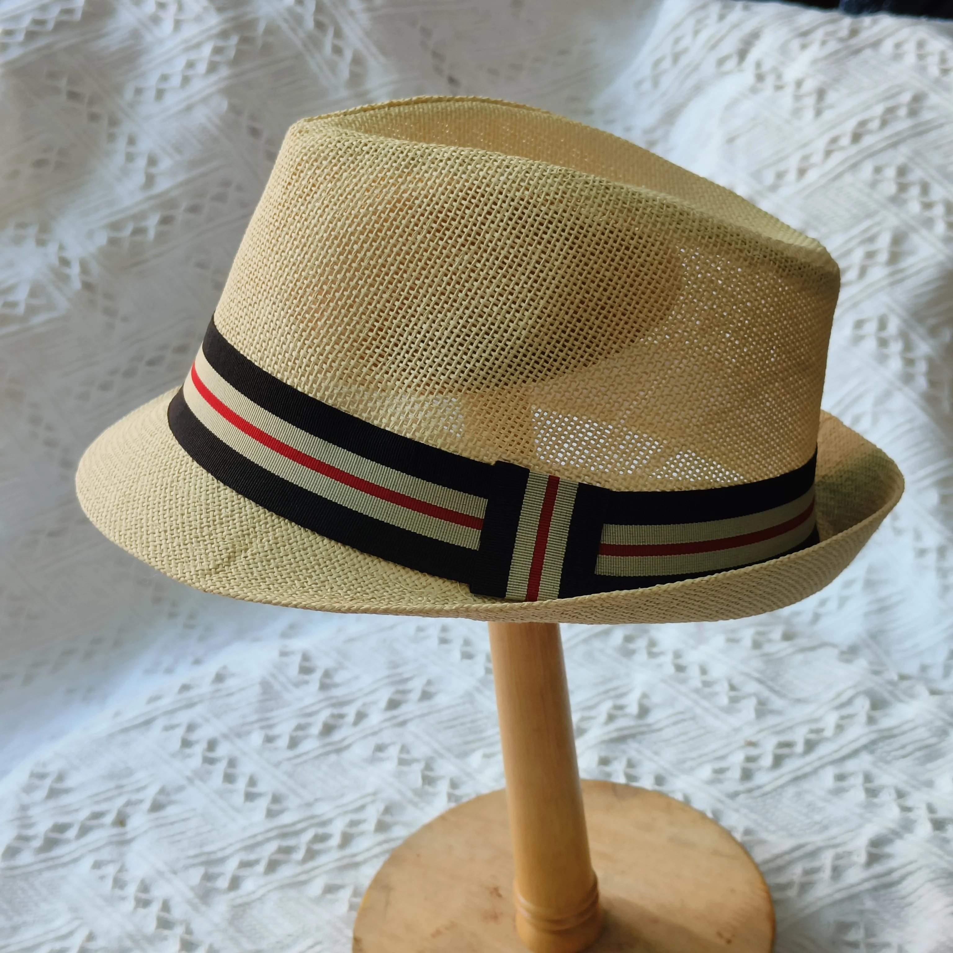 men trilby straw hat Cuban Sun Cap Short Brim Floral Sun hat Fedora summer hat unique beach hat French Panama hat men caps