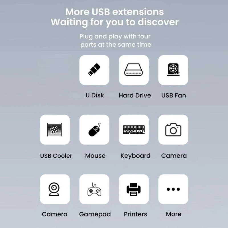 محول USB3.0 محول 4 منفذ توسيع بيانات السرعة السريعة للكمبيوتر Office كمبيوتر محطة إرساء عالية الكفاءة